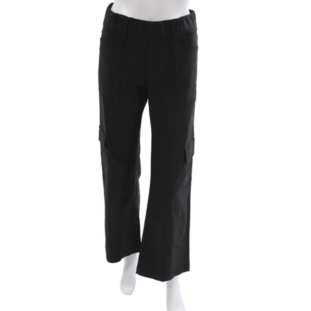 Flog Women Cargo Geometric Black Cotton Pants Inseam 30 Size 25